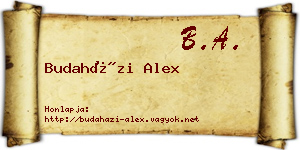 Budaházi Alex névjegykártya