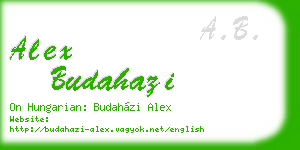 alex budahazi business card